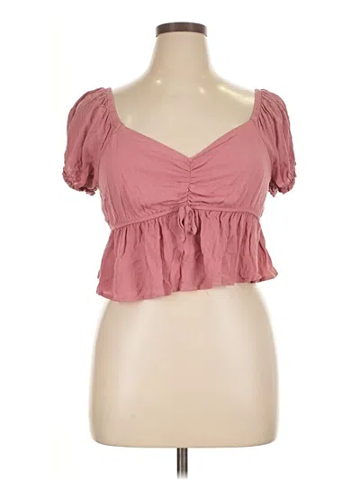 Pre-owned Rue21 Short Sleeve Top Pink Sweetheart Neckline Tops