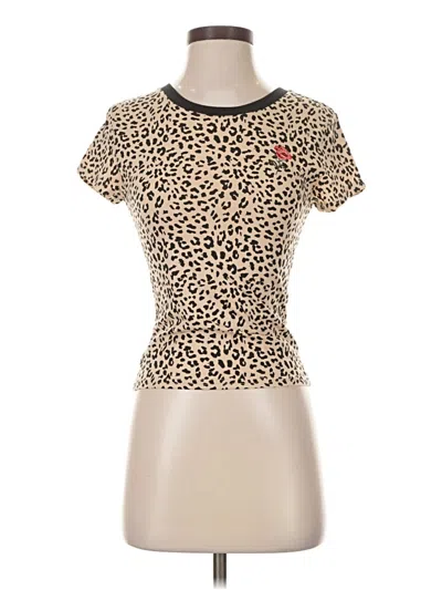 Pre-owned Rue21 Short Sleeve Top Tan Keyhole Neckline Tops