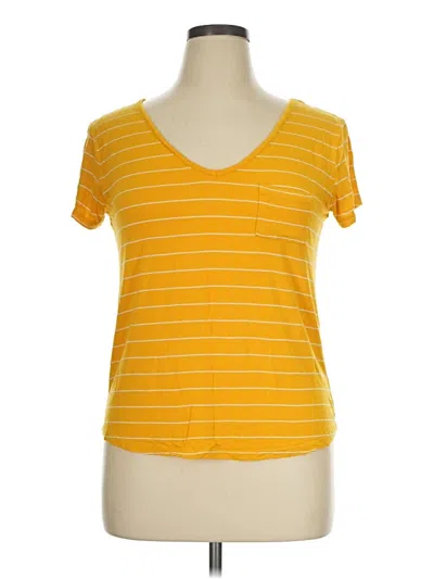 Pre-owned Rue21 Short Sleeve Top Yellow Scoop Neck Tops