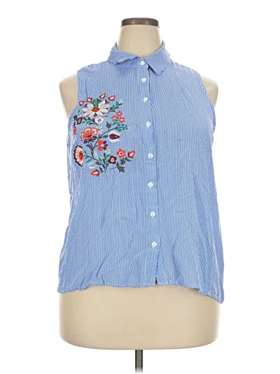 Pre-owned Rue21 Sleeveless Button Down Shirt In Blue