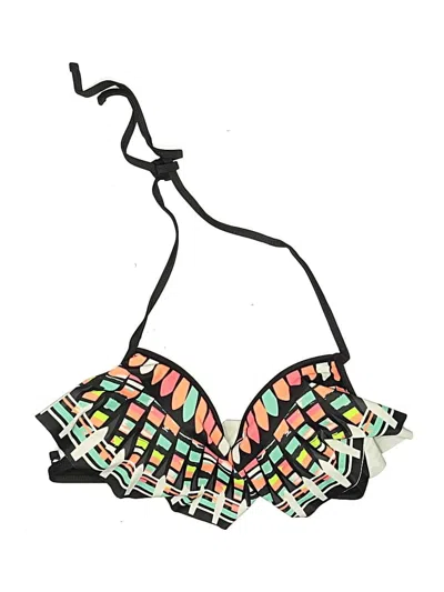 Pre-owned Rue21 Swimsuit Top Black Graphic Pattern Swimwear
