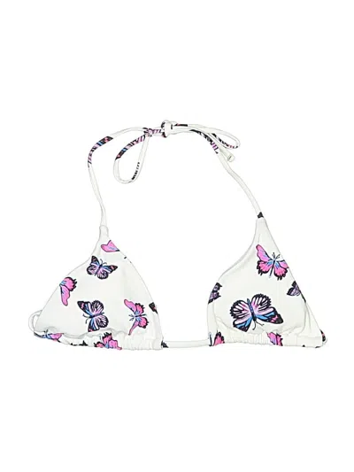 Pre-owned Rue21 Swimsuit Top White Print Pattern Swimwear