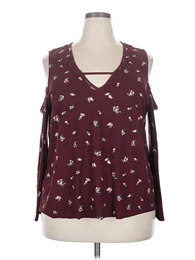 Pre-owned Rue21 Tank Top Burgundy Cold Shoulder Neckline Tops