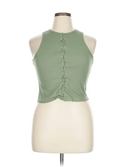 Pre-owned Rue21 Tank Top Green Halter Neckline Tops