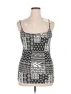 Rue21 Tank Top Silver Square Neckline Tops In Gray
