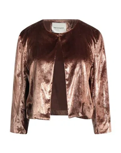 Rue•8isquit Woman Blazer Camel Size 6 Polyester, Metal In Beige