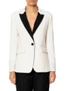 Rue•8isquit Women's Jackets  - Tuxedo Cady Jacket - White In White