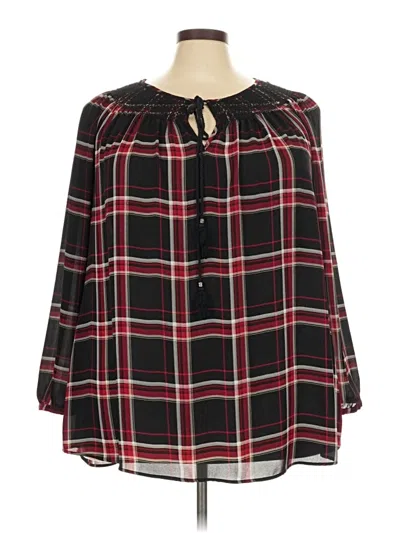 Pre-owned Ruff Hewn 3/4 Sleeve Blouse In Black