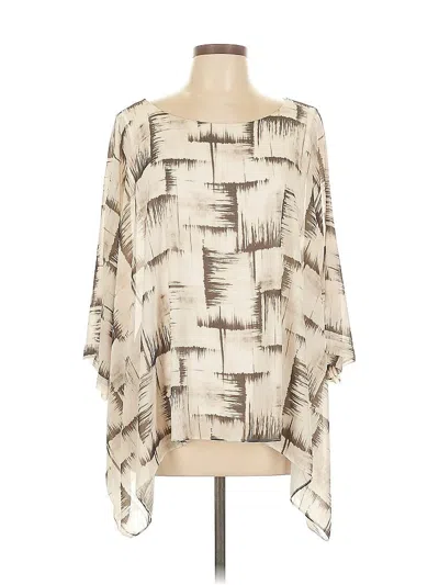 Pre-owned Ruff Hewn 3/4 Sleeve Blouse In White