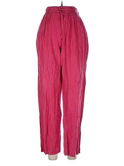 Pre-owned Ruff Hewn Linen Pants In Burgundy