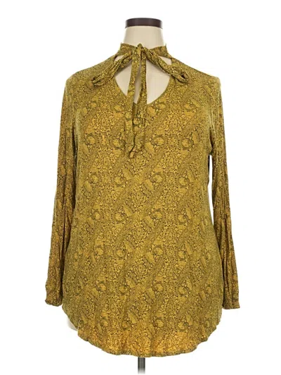 Pre-owned Ruff Hewn Long Sleeve Blouse In Gold