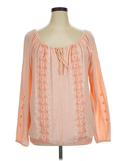Pre-owned Ruff Hewn Long Sleeve Blouse In Orange