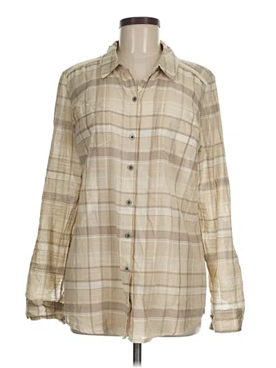 Pre-owned Ruff Hewn Long Sleeve Button Down Shirt In Brown