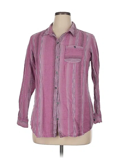 Pre-owned Ruff Hewn Long Sleeve Button Down Shirt In Purple
