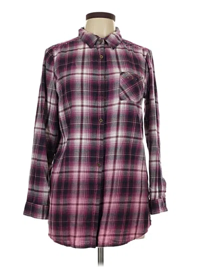 Pre-owned Ruff Hewn Long Sleeve Button Down Shirt In Purple