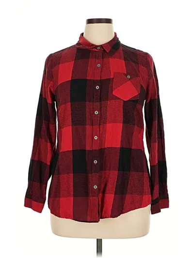 Pre-owned Ruff Hewn Long Sleeve Button Down Shirt In Red
