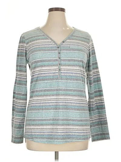 Pre-owned Ruff Hewn Long Sleeve Henley Shirt In Blue