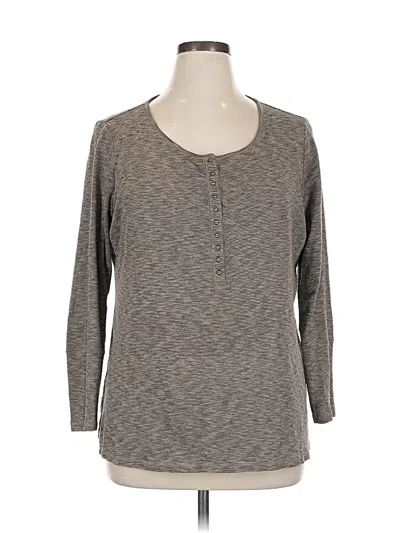 Pre-owned Ruff Hewn Long Sleeve Henley Shirt In Gray
