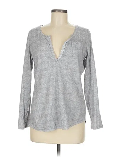 Pre-owned Ruff Hewn Long Sleeve Henley Shirt In Gray