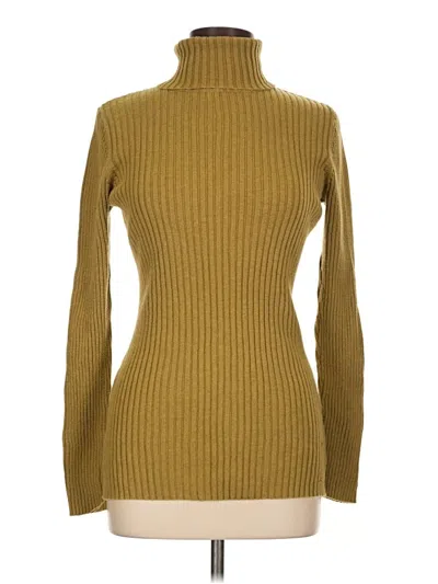 Pre-owned Ruff Hewn Long Sleeve Top Gold Turtleneck Tops