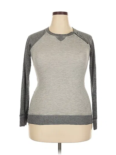 Pre-owned Ruff Hewn Long Sleeve Top Gray Crew Neck Tops