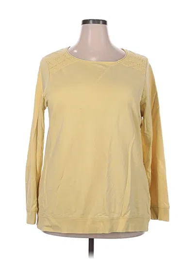 Pre-owned Ruff Hewn Long Sleeve Top Yellow Crew Neck Tops