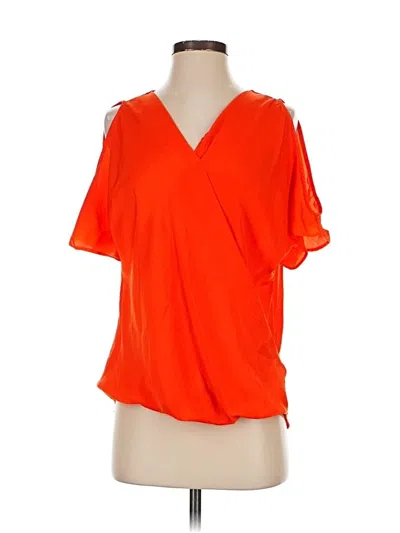 Pre-owned Ruff Hewn Short Sleeve Blouse In Orange