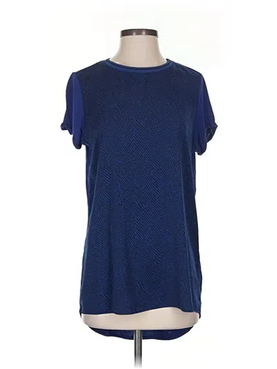 Pre-owned Ruff Hewn Short Sleeve Top Blue Crew Neck Tops