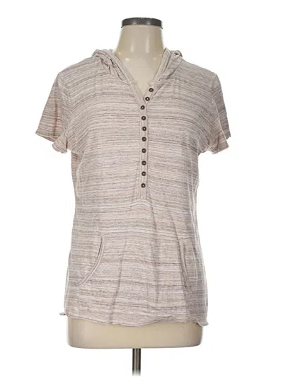 Pre-owned Ruff Hewn Short Sleeve Top Gray Cowl Neck Tops