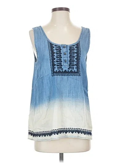 Pre-owned Ruff Hewn Sleeveless Blouse In Blue