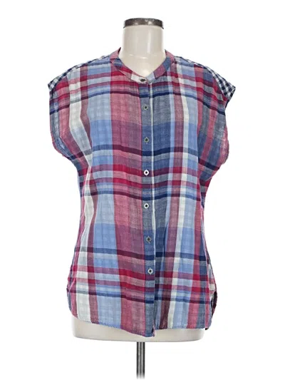 Pre-owned Ruff Hewn Sleeveless Button Down Shirt In Blue