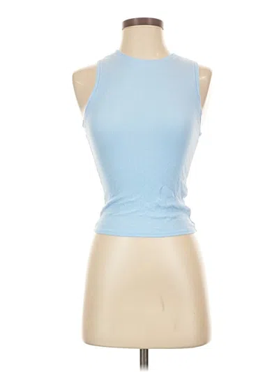 Pre-owned Ruff Hewn Tank Top Blue Halter Neckline Tops