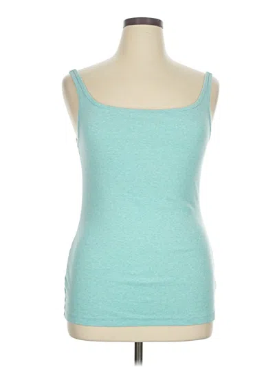 Pre-owned Ruff Hewn Tank Top Teal Sweetheart Neckline Tops In Blue