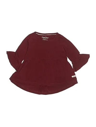 Pre-owned Ruffle Butts Kids' Long Sleeve Blouse In Burgundy