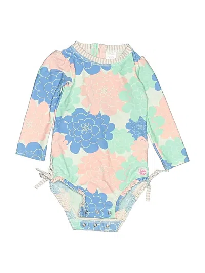 Pre-owned Ruffle Butts Kids' Long Sleeve Onesie In Blue