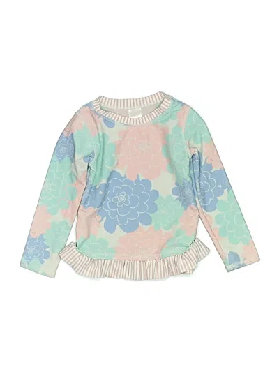 Pre-owned Ruffle Butts Kids' Long Sleeve Top Green Ruffles Neckline Tops