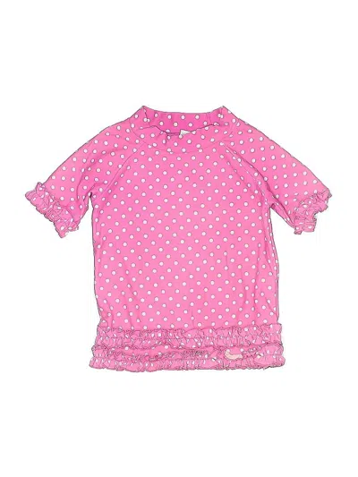Pre-owned Ruffle Butts Kids' Rash Guard In Pink