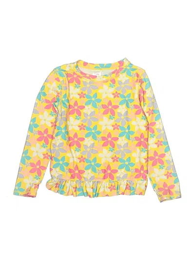 Pre-owned Ruffle Butts Kids' Rash Guard In Yellow