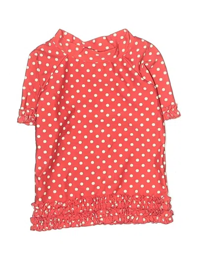 Pre-owned Ruffle Butts Kids' Short Sleeve Blouse In Red