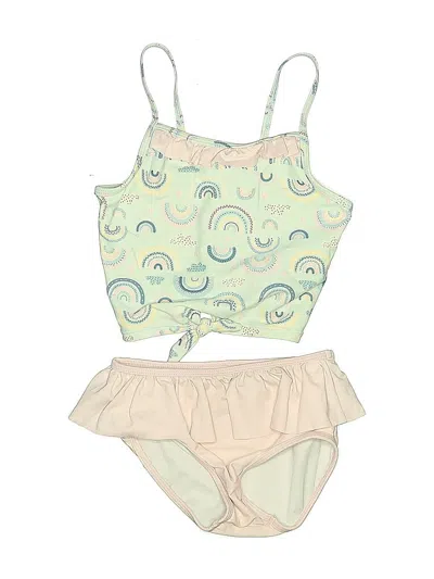 Pre-owned Ruffle Butts Kids' Two Piece Swimsuit In Green