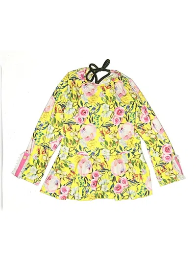 Pre-owned Ruffle Girl Kids' Long Sleeve Blouse In Yellow