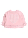 Rufflebutts Applique Ruffle Bow Sweatshirt In Pink