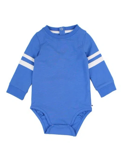 Rufflebutts Baby Boys Racing Stripe Long Sleeve Bodysuit In Blue
