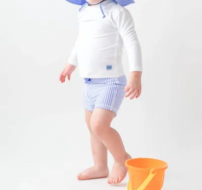Rufflebutts Kids' Baby Boys' Seersucker Shorties Swimsuit In Blue