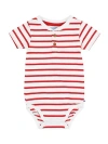 Rufflebutts Baby Boys Short Sleeve Knit Henley Bodysuit In Multi