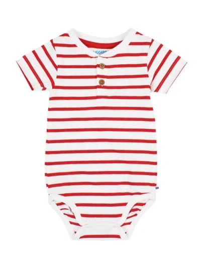 Rufflebutts Baby Boys Short Sleeve Knit Henley Bodysuit In Multi