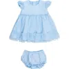 Rufflebutts Baby Girls Dotted Tulle Dress & Rufflebutt Set In Blue
