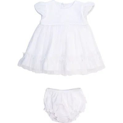 Rufflebutts Baby Girls Dotted Tulle Dress & Rufflebutt Set In White