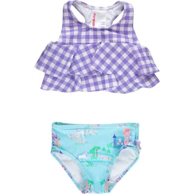 Rufflebutts Baby Girls Flounce Bikini In Blue