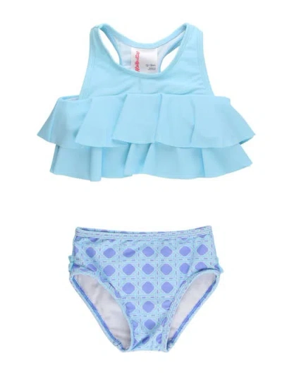Rufflebutts Baby Girls Flounce Bikini In Blue